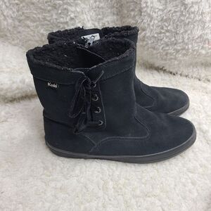 Keds black‎ suede ankle boots women’s sz 7 super cozy